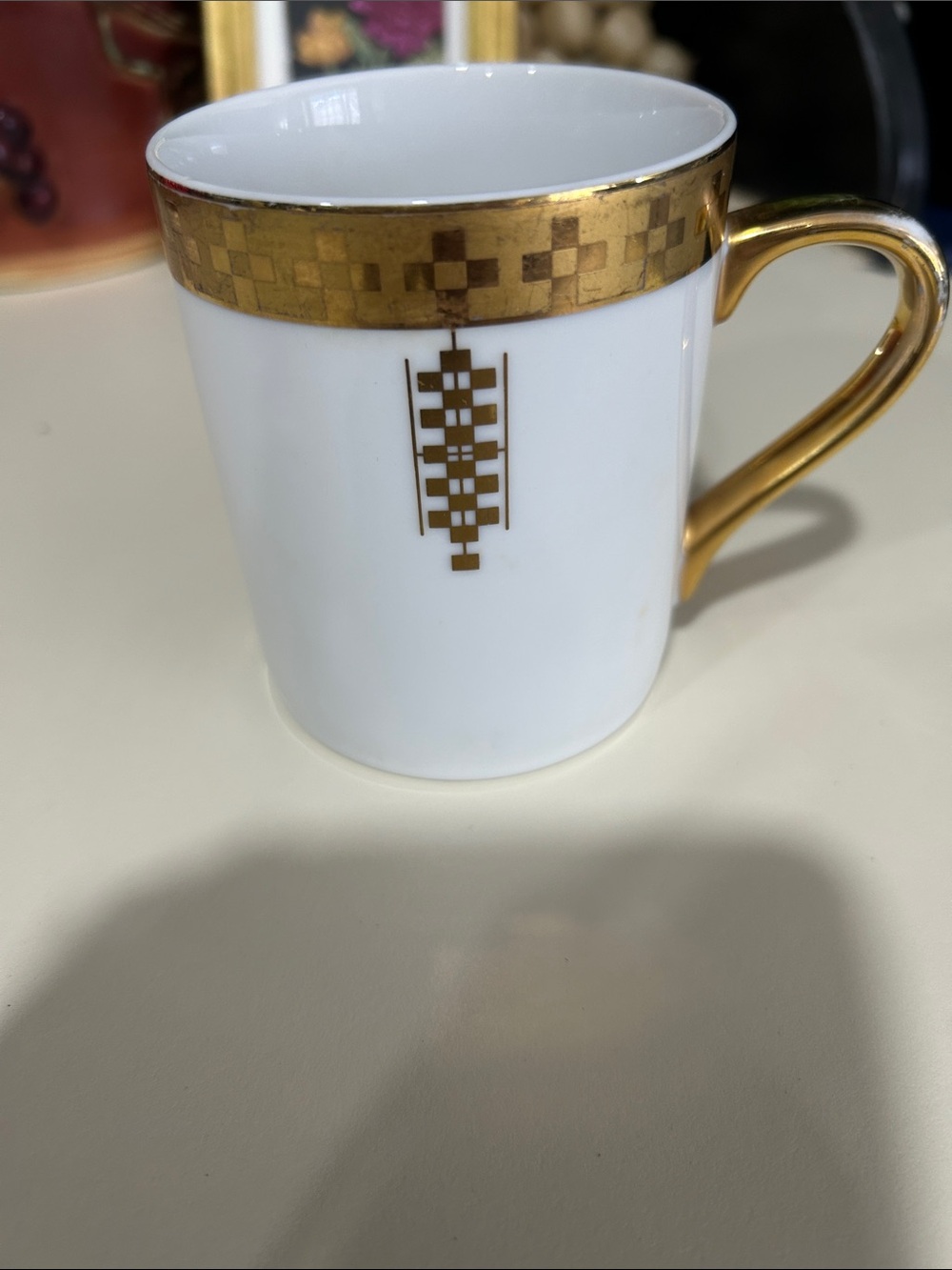 Tiffany & Co. White and Gold Porcelain Coffee Cup